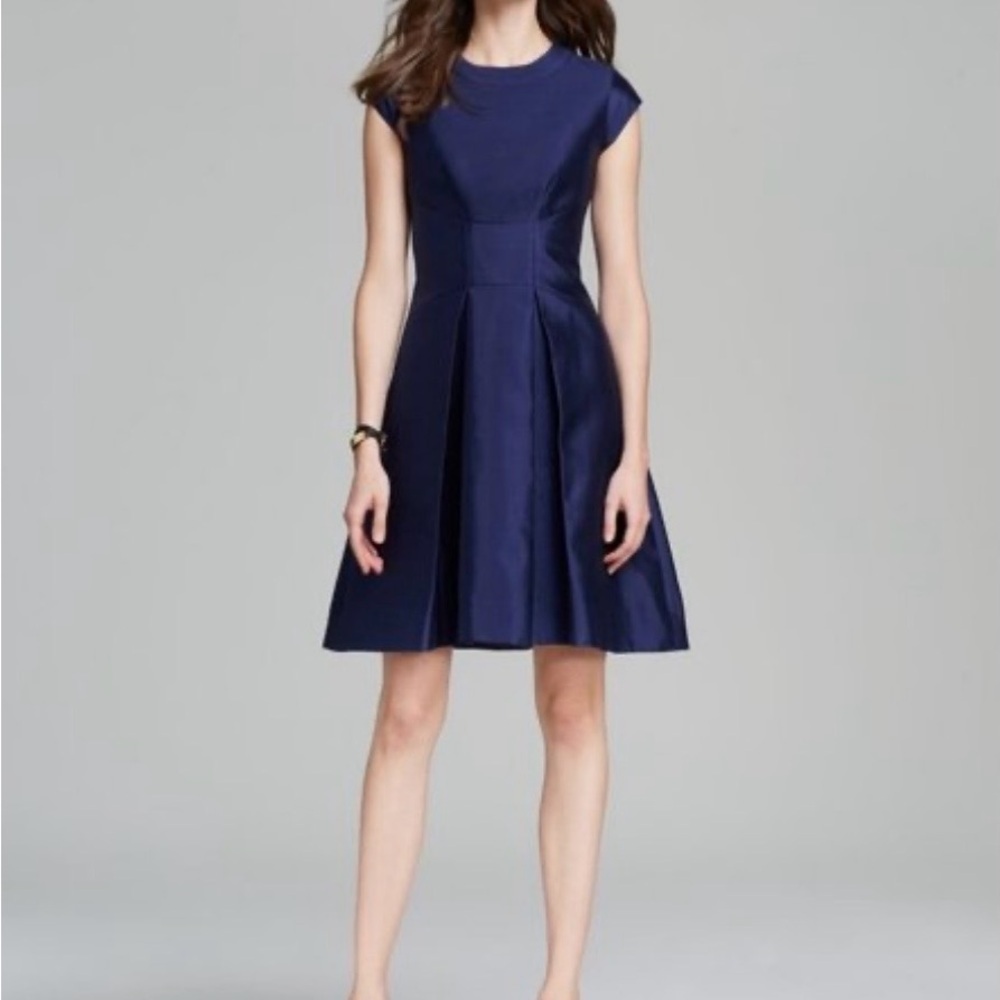 Kate Spade Vail Dress French Navy Blue Fit Flare Cap Sleeve Occasion 6